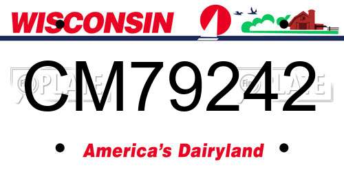 CM79242 Wisconsin License Plate