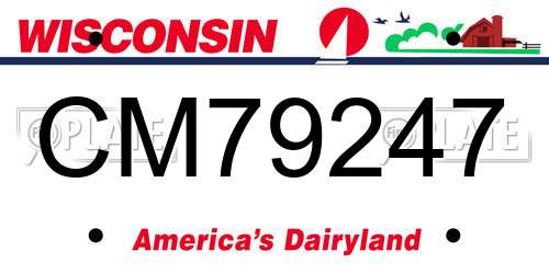 CM79247 Wisconsin License Plate