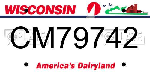 CM79742 Wisconsin License Plate