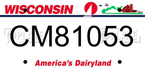 CM81053 Wisconsin License Plate