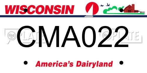 CMA022 Wisconsin License Plate