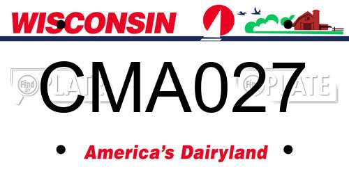 CMA027 Wisconsin License Plate
