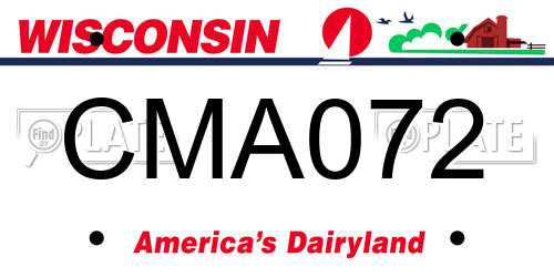 CMA072 Wisconsin License Plate
