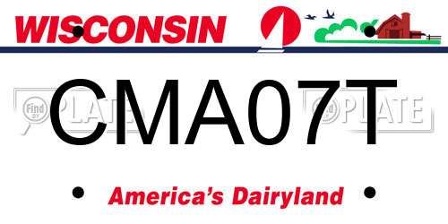CMA07T Wisconsin License Plate