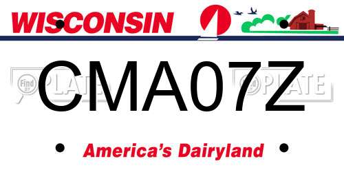CMA07Z Wisconsin License Plate
