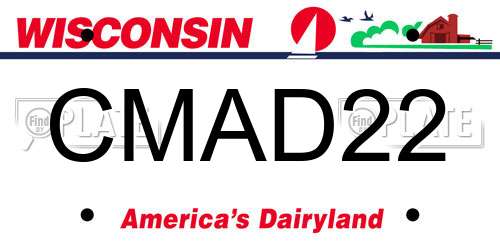 CMAD22 Wisconsin License Plate