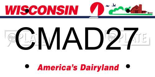CMAD27 Wisconsin License Plate