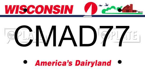 CMAD77 Wisconsin License Plate