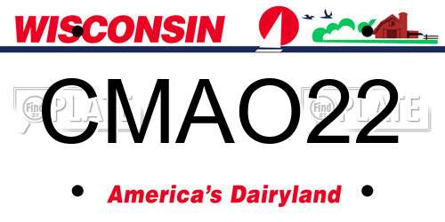 CMAO22 Wisconsin License Plate