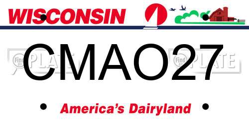 CMAO27 Wisconsin License Plate