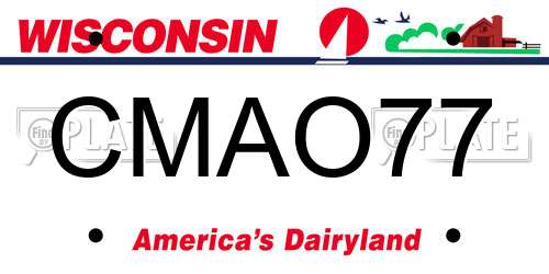 CMAO77 Wisconsin License Plate