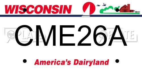CME26A Wisconsin License Plate