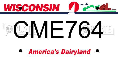 CME764 Wisconsin License Plate