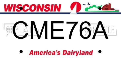 CME76A Wisconsin License Plate
