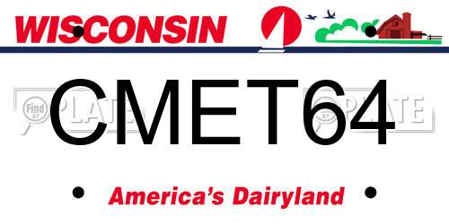 CMET64 Wisconsin License Plate