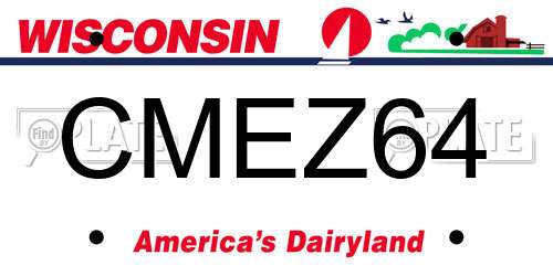 CMEZ64 Wisconsin License Plate