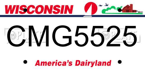 CMG5525 Wisconsin License Plate