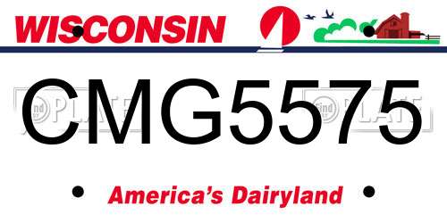 CMG5575 Wisconsin License Plate