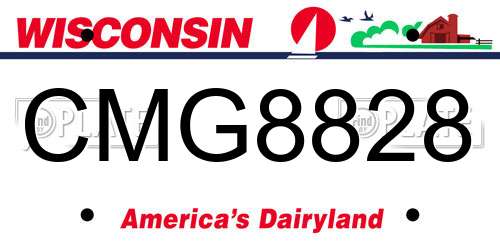 CMG8828 Wisconsin License Plate