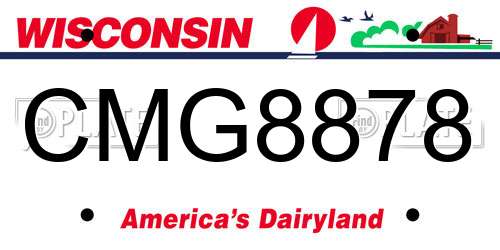 CMG8878 Wisconsin License Plate