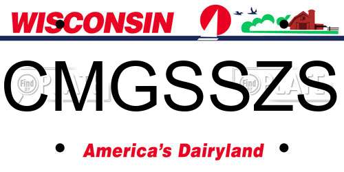 CMGSSZS Wisconsin License Plate