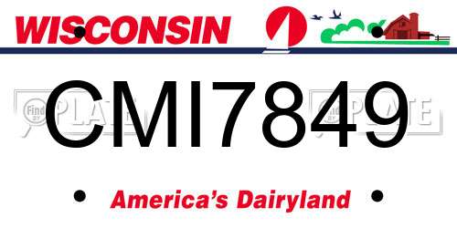 CMI7849 Wisconsin License Plate