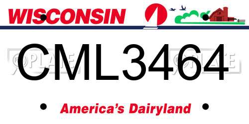 CML3464 Wisconsin License Plate