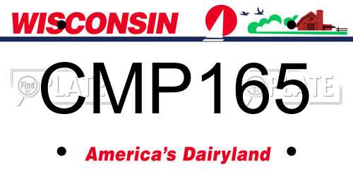 CMP165 Wisconsin License Plate
