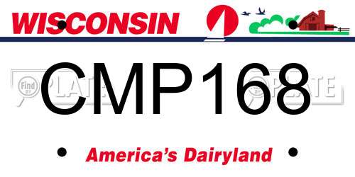 CMP168 Wisconsin License Plate