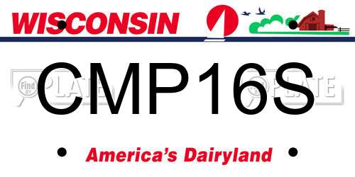CMP16S Wisconsin License Plate