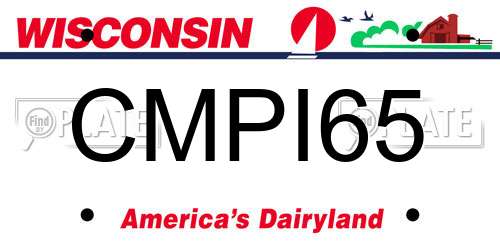 CMPI65 Wisconsin License Plate