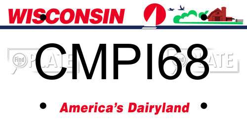 CMPI68 Wisconsin License Plate