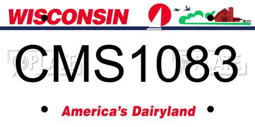 CMS1083 Wisconsin License Plate