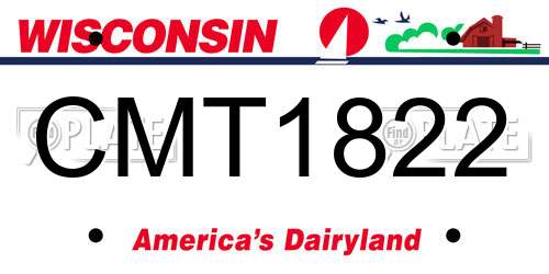 CMT1822 Wisconsin License Plate