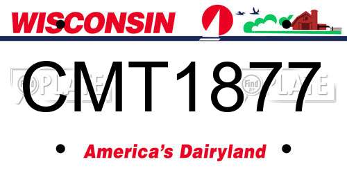 CMT1877 Wisconsin License Plate