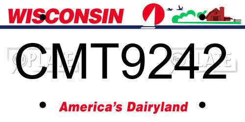 CMT9242 Wisconsin License Plate