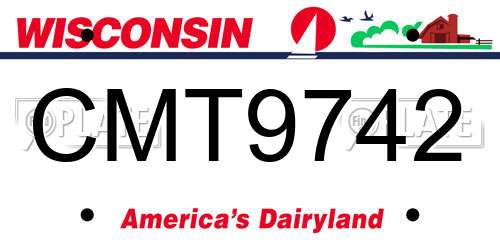 CMT9742 Wisconsin License Plate