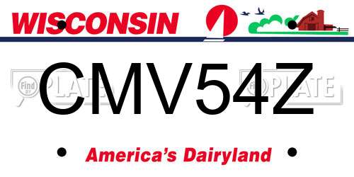 CMV54Z Wisconsin License Plate