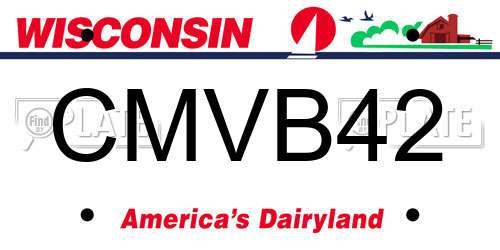 CMVB42 Wisconsin License Plate