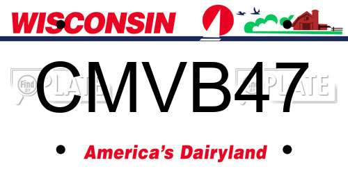 CMVB47 Wisconsin License Plate