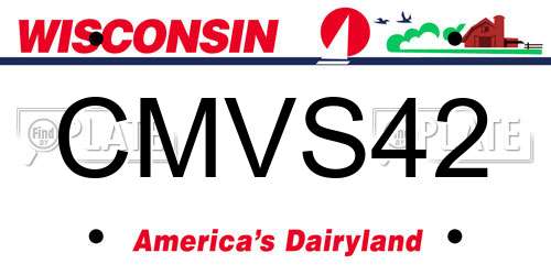 CMVS42 Wisconsin License Plate