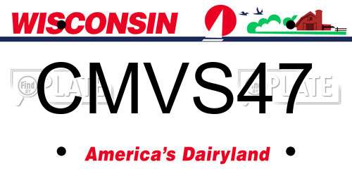 CMVS47 Wisconsin License Plate
