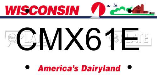 CMX61E Wisconsin License Plate
