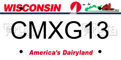 CMXG13 Wisconsin License Plate