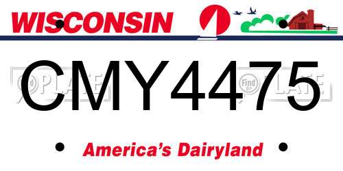 CMY4475 Wisconsin License Plate