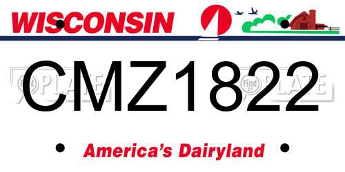 CMZ1822 Wisconsin License Plate