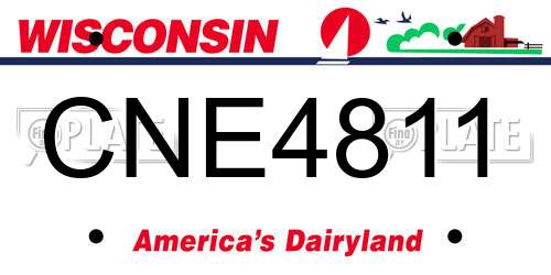CNE4811 Wisconsin License Plate