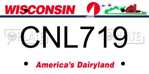 CNL719 Wisconsin License Plate