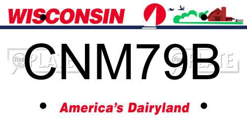 CNM79B Wisconsin License Plate