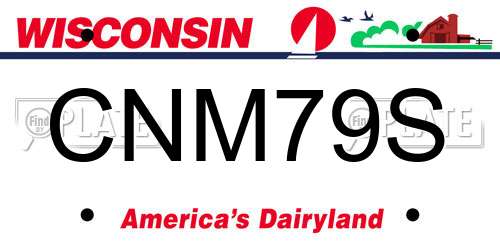 CNM79S Wisconsin License Plate